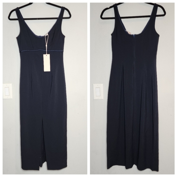 NWT Keepsake The Label Navy Meraz Midi Dress. Size small. Stretch.  Sample. - Picture 7 of 16